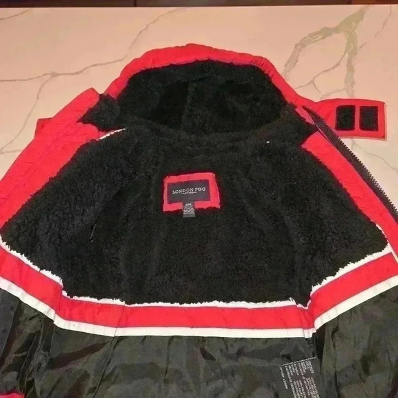 NWT London Fog Toddler Detachable Hooded Winter Jacket Red Size 24 M - Picture 3 of 12